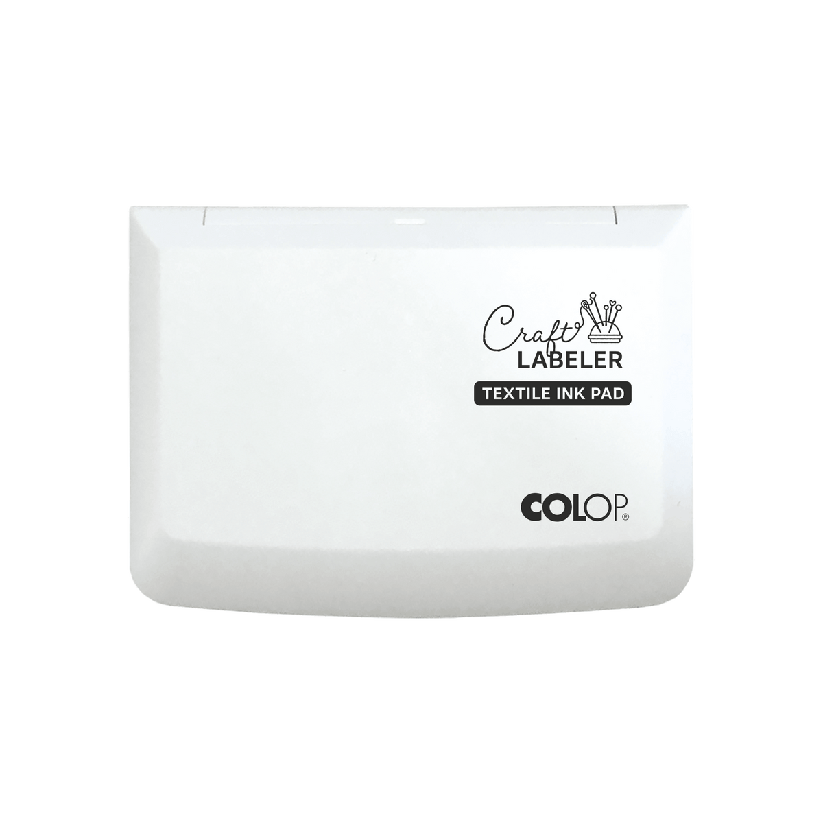 COLOP Craft LABELER – Textilstempelkissen-Set mit 25 ml schwarzer Textilfarbe – Standard