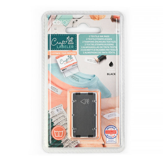 COLOP Craft LABELER – Textil-Ersatzkissen E/20 – 2 Stück – Standard