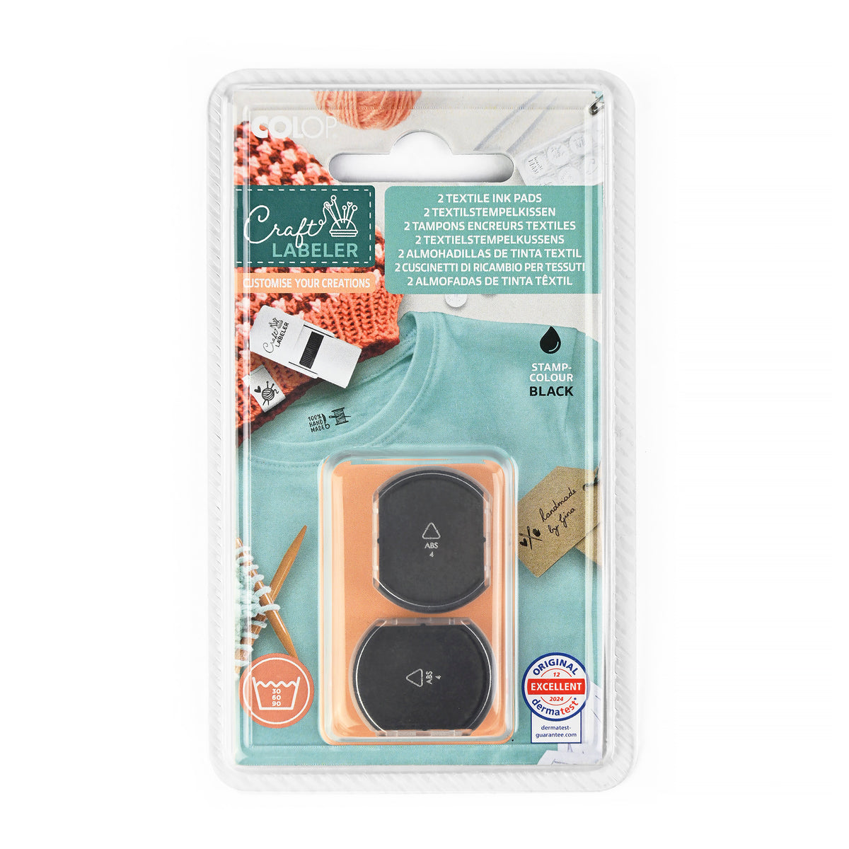 COLOP Craft LABELER – Textil-Ersatzkissen E/R17 – 2 Stück – Standard