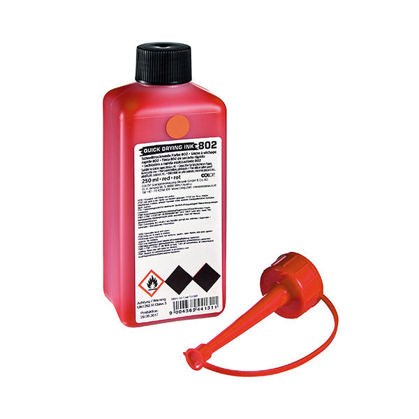 COLOP Stempelfarbe 802 – 250 ml, Farbe Rot