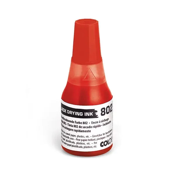 COLOP Stempelfarbe 802 – 25 ml, Farbe Rot