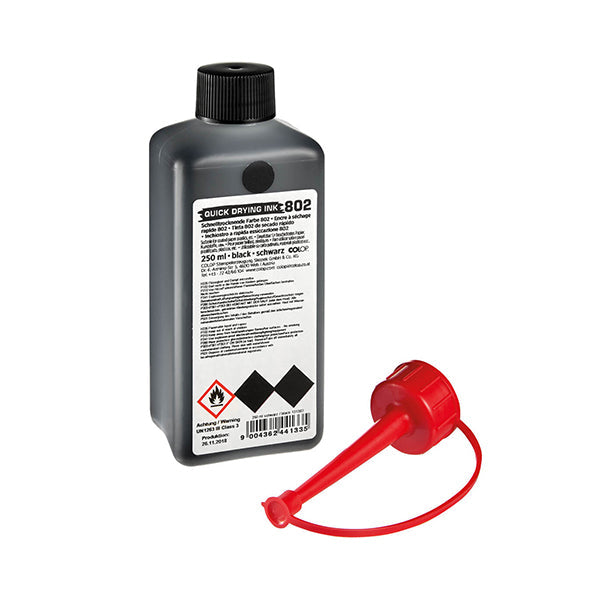 COLOP Stempelfarbe 802 – 250 ml, Farbe Schwarz
