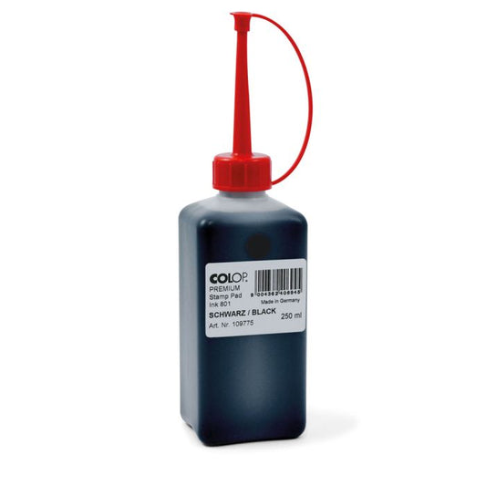 COLOP Stempelfarbe 801 – 250 ml, Farbe Schwarz