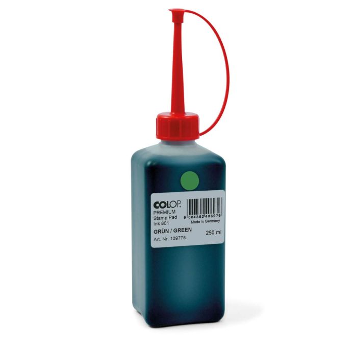 COLOP Stempelfarbe 801 – 250 ml, Farbe Grün