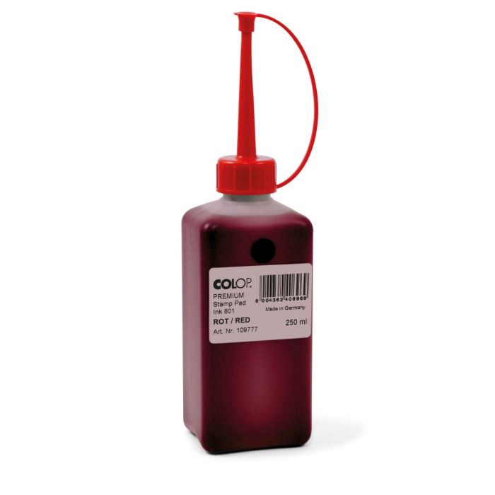 COLOP Stempelfarbe 801 – 250 ml, Farbe Rot