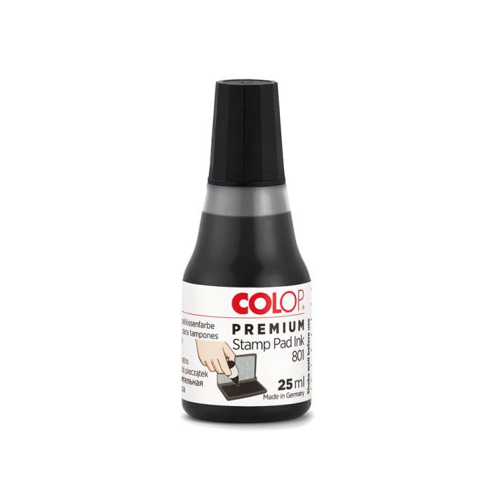 COLOP Stempelfarbe 801 – 25 ml, Farbe Schwarz