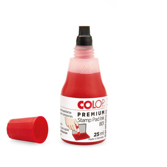 COLOP Stempelfarbe 801 – 25 ml, Farbe Rot