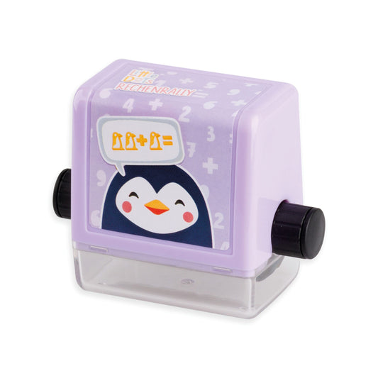 Trodat Little Dots Plusrechnen mit Pinguin-Symbolen, Pastelllila